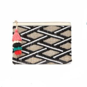 MALI + LILI Joanne Vegan Leather Tassel Clutch
